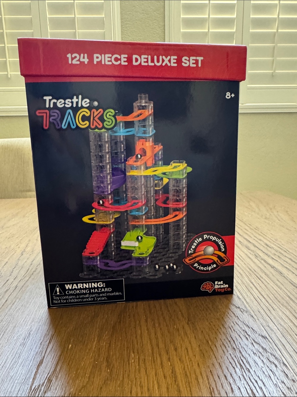New Fat Brain Toys Trestle Tracks 124 Piece Deluxe Set